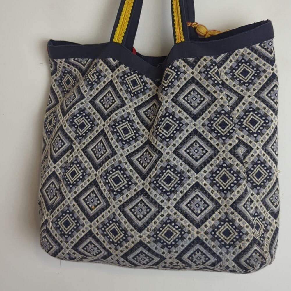 Extra Large Embroidered Patchwork Multicolor Boho… - image 8